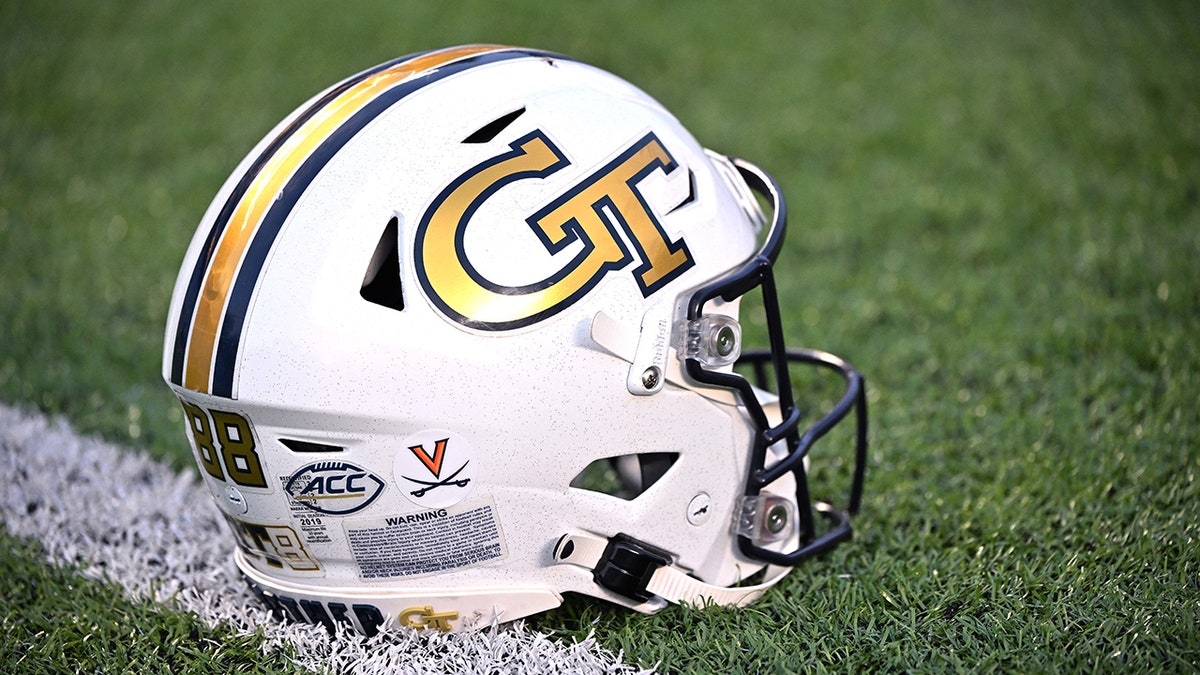 A view of a Georgia Tech football helmet