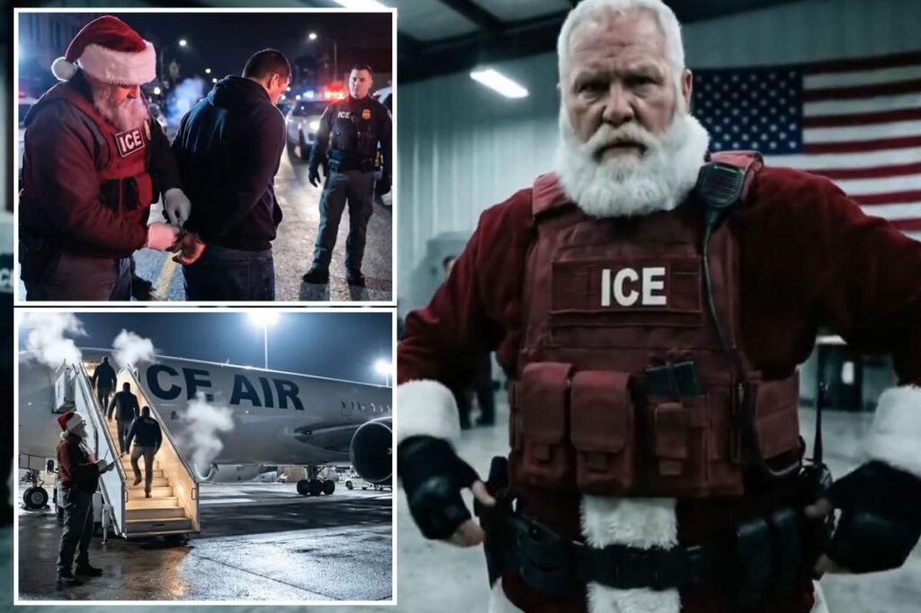 ICE releases AI video showing Santa Claus rounding up illegal migrants: ‘NAUGHTY LIST!’