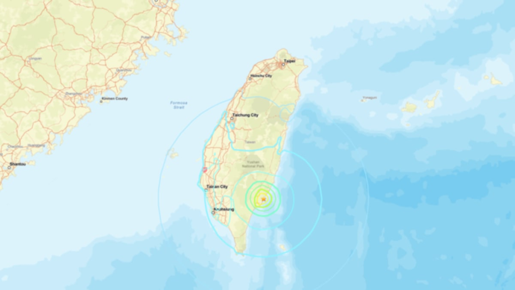 Southeastern Taiwan shaken by 6.1 magnitude quake