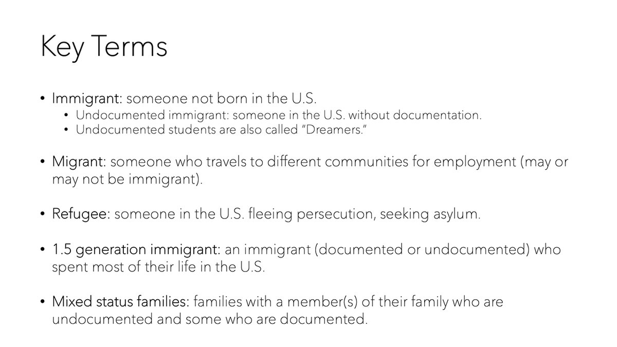 Key Terms in a slide from a lecture on immigration university of illinois