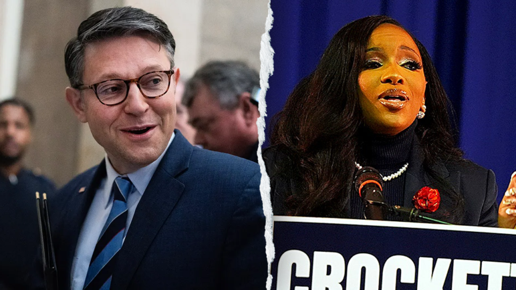 Speaker Johnson laughs off Jasmine Crockett Senate bid: ‘Absolutely delighted’ she is running