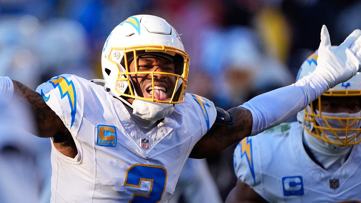 Derwin James celebrates a big play