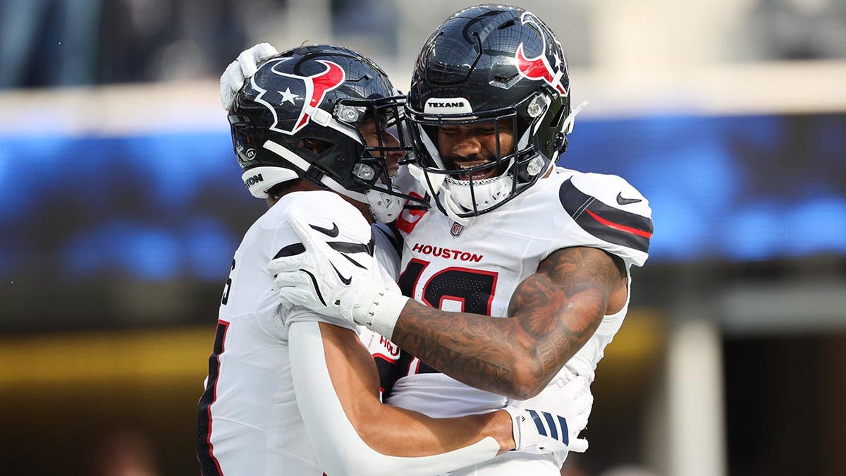 Jayden Higgins celebrates a TD