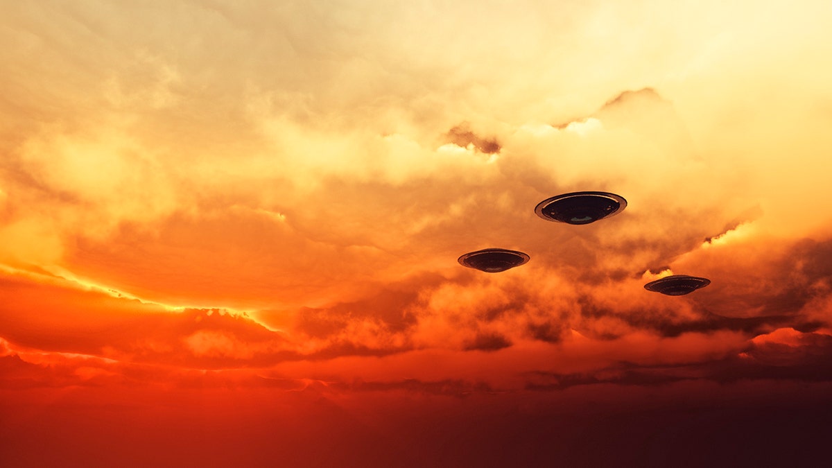 A stock photo of UFOs