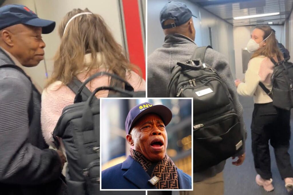 Eric Adams tells heckler ‘go f–k yourself’ as ex-NYC mayor gets booed at airport: ‘You’re gonna see the Brooklyn in me’