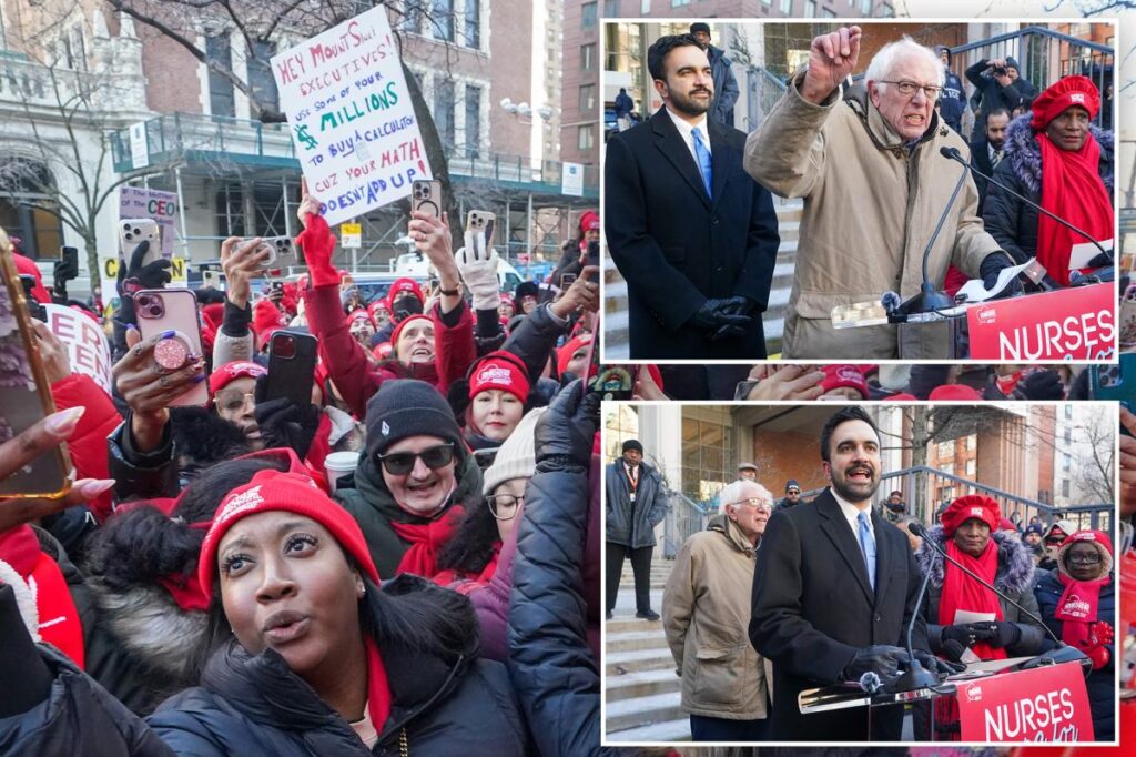 Sanders and Mamdani rally with striking NYC nurses