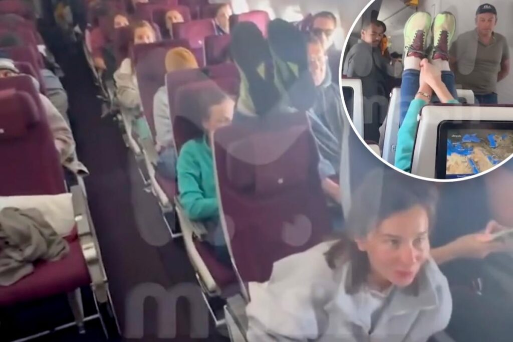 Plane passenger stages temper tantrum by using neighbor’s seat as footrest: ‘People are going mad’