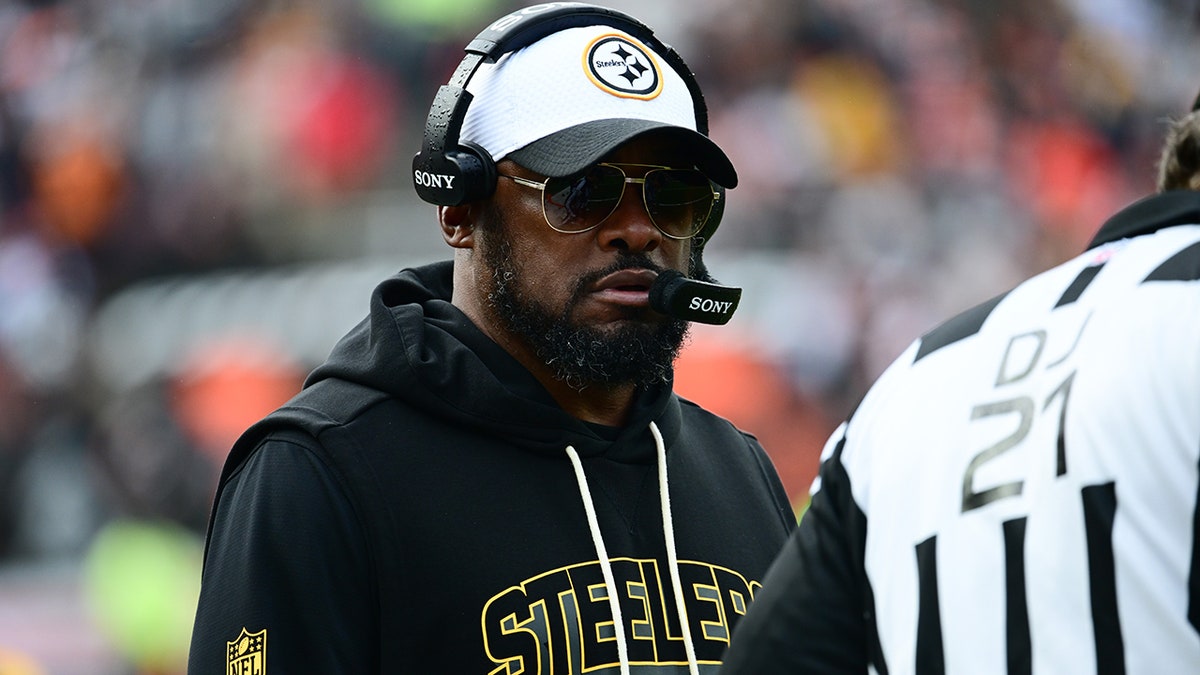 Mike Tomlin looks on during a game