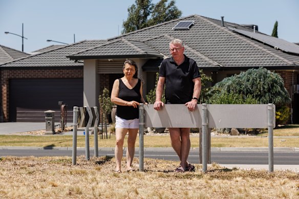 Tony Cox and Sharon Apap often have to clean up tumbleweeds that spread across paddocks into their homes.