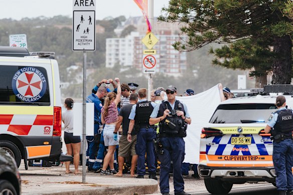 The man was loaded into an ambulance after CPR was performed. 