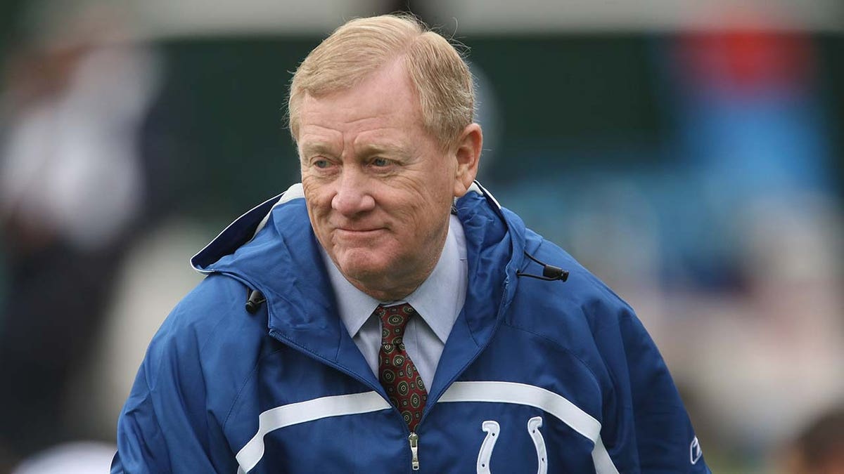 Bill Polian looks on before a Colts game
