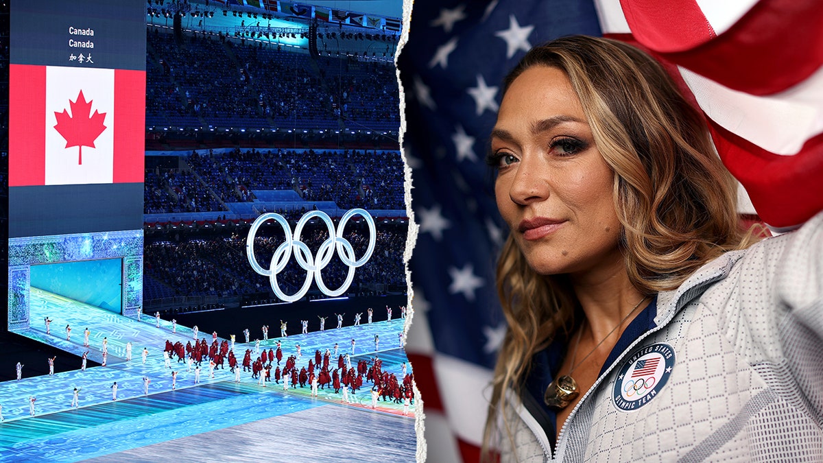 Canada entrance and Katie Uhlaender