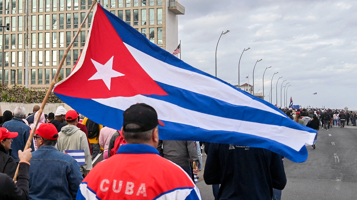 Man with Cuban flag