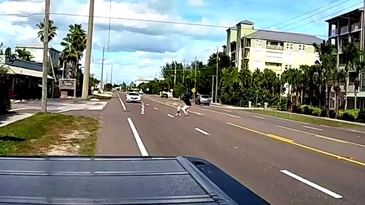 John Brittingham grabbing child in road