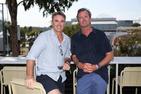 Brad Fittler and Hamish McLachlan at the Chemist Warehouse VIP Sports Day.