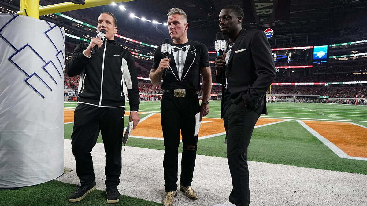 Pat McAfee with his crew during a game