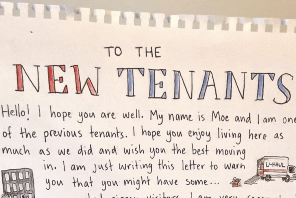 Man Leaves Warning Note for New Tenants About Unexpected Visitors–’Be Kind’