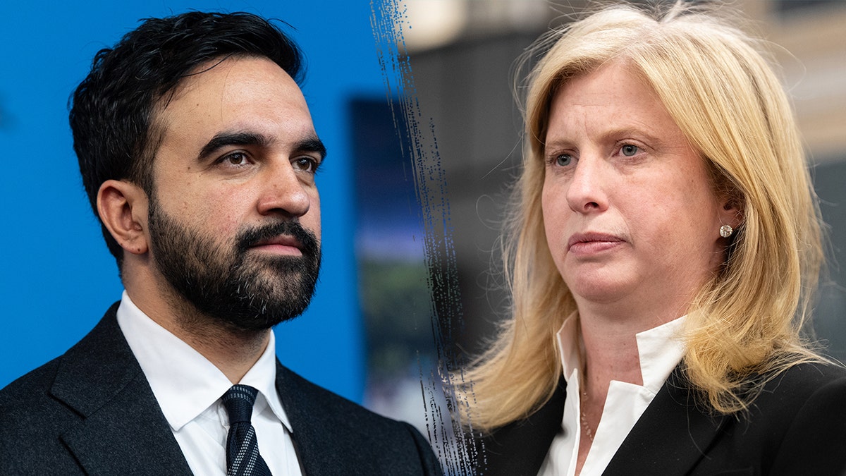 Zohran Mamdani, left, and NYPD Commissioner Jessica Tisch, right