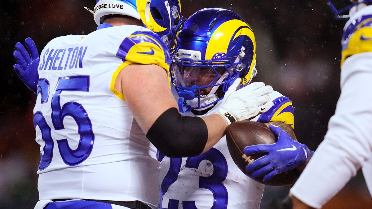 Kyren Williams celebrates