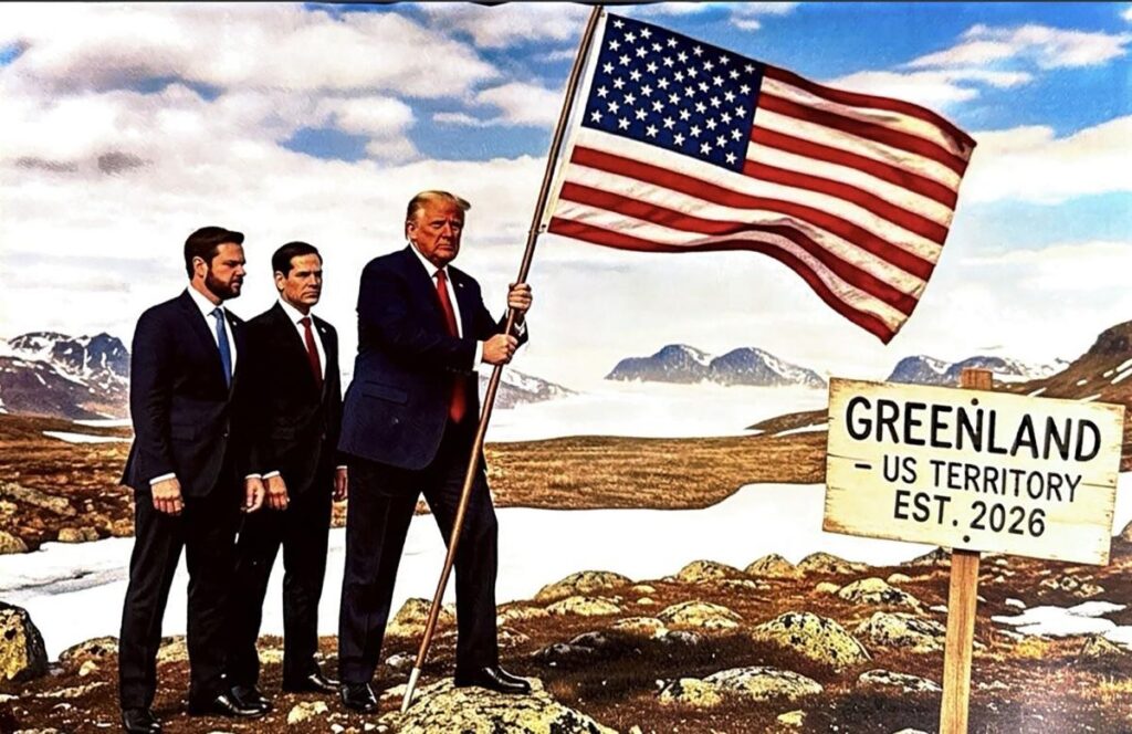 Trump trolls European leaders with wild AI image of him planting US flag on Greenland, leaks fawning texts from world leaders