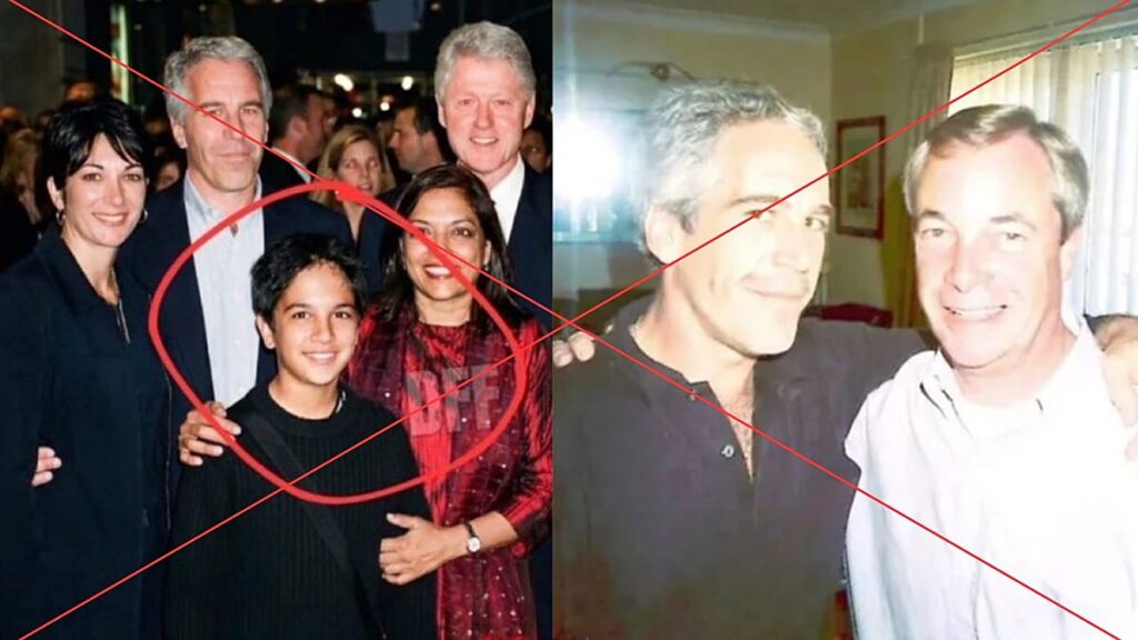 Fake photos of European and US politicians with Epstein spread online