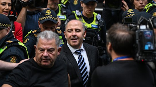 Tony Mokbel leaves court on Friday.