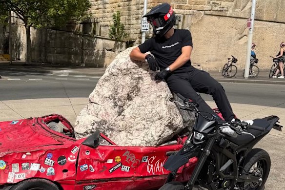 Online content creator Sur Ronster posing in Sydney.