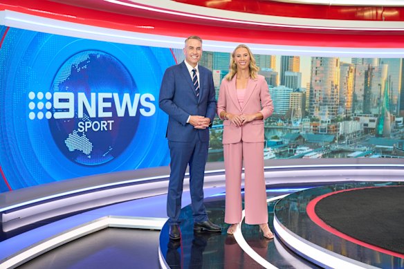 9News Perth sport presenters Paddy Sweeney and Alicia Molik. 