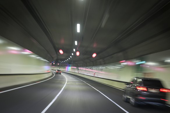 Inside the West Gate Tunnel between 9.30am and 10am on Thursday.