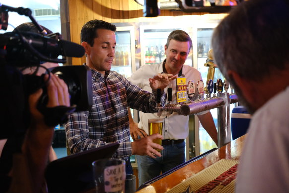 Dillon on the campaign trail with David Crisafulli.