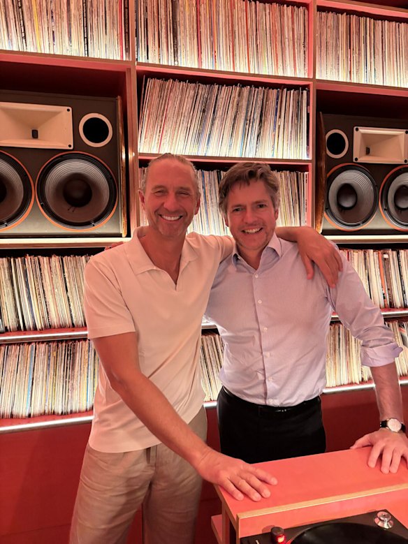 Justin Hemmes (left) with Melbourne Lord Mayor Nicholas Reece. Reece shared this photo on social media.