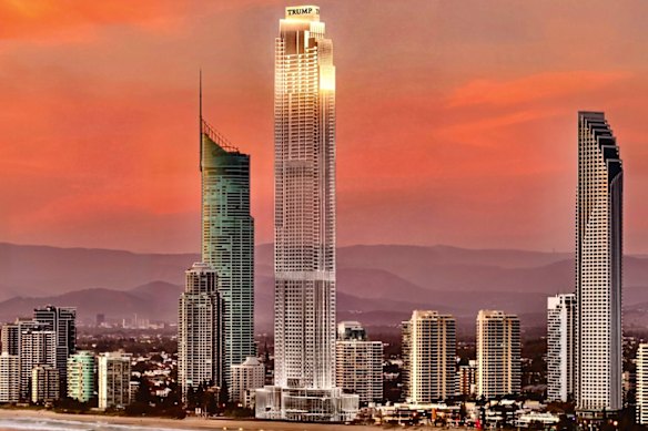 An artist’s impression of the Trumps’  tower on the Gold Coast, posted by Eric Trump. 