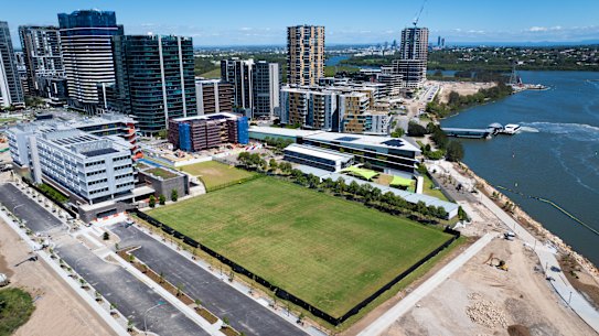 The oval at 9 Burroway Road, Wentworth Point, has been completed ahead of the rest of the development.