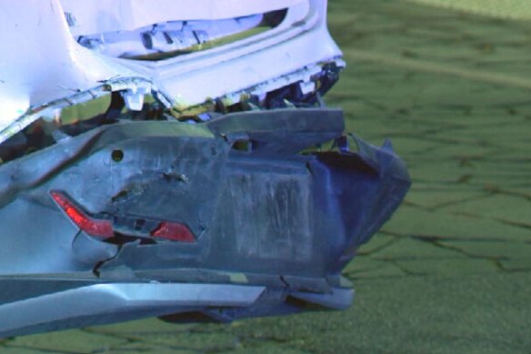 The car was rammed in a McDonald’s carpark.