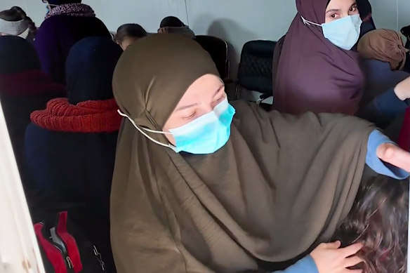 The group comprises 34 women and children.