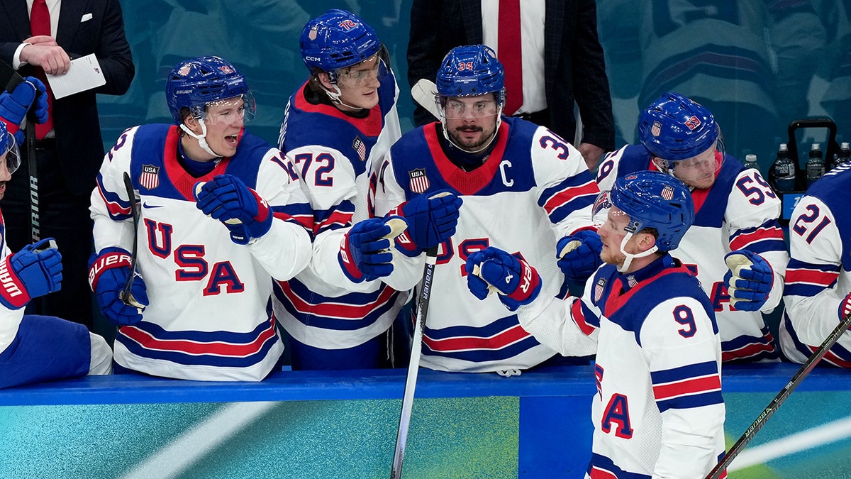 Jack Eichel celebrates