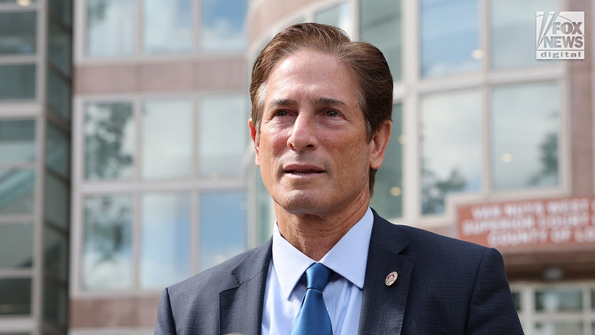 District Attorney Hochman outside court for the hearing on the resentencing of the Menendez brothers for the murder of their parents