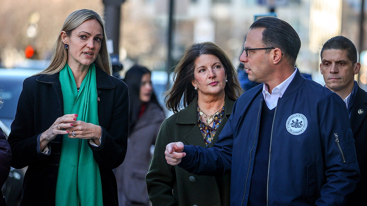 Paige Cognetti walks in Scranton with Gov. Shapiro