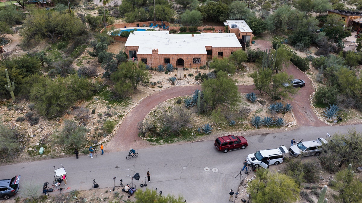 Aerial shot outside Nancy Guthrie's home