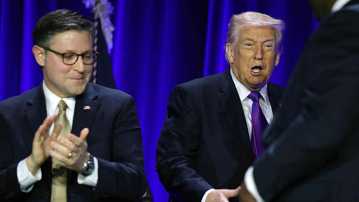 President Trump and Mike Johnson at National Prayer Breakfast