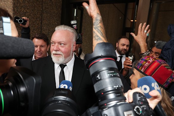 Kyle Sandilands leaving the Federal Court on Friday.