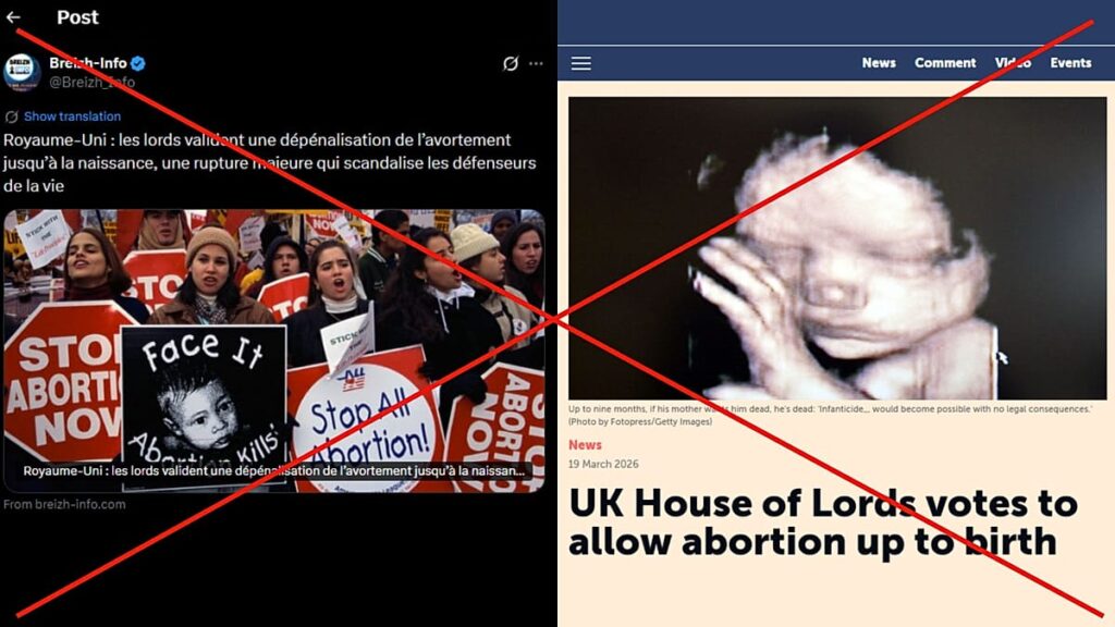 Misleading headlines claim UK legalised abortion until birth