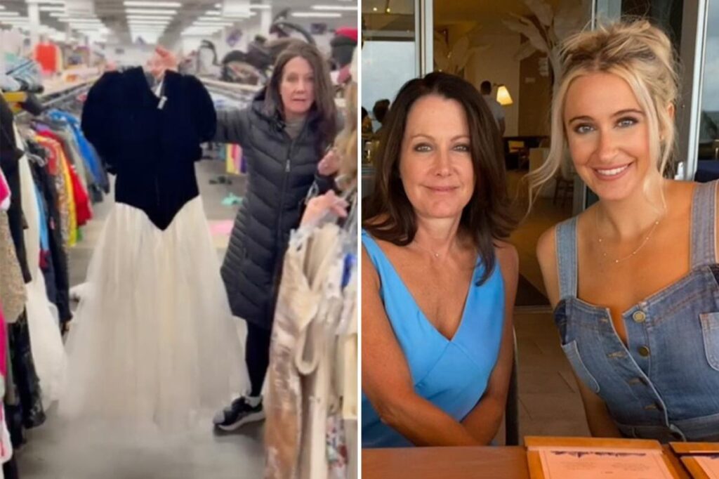 Mom shocked to find bridesmaid dress from her 1989 wedding in a thrift store
