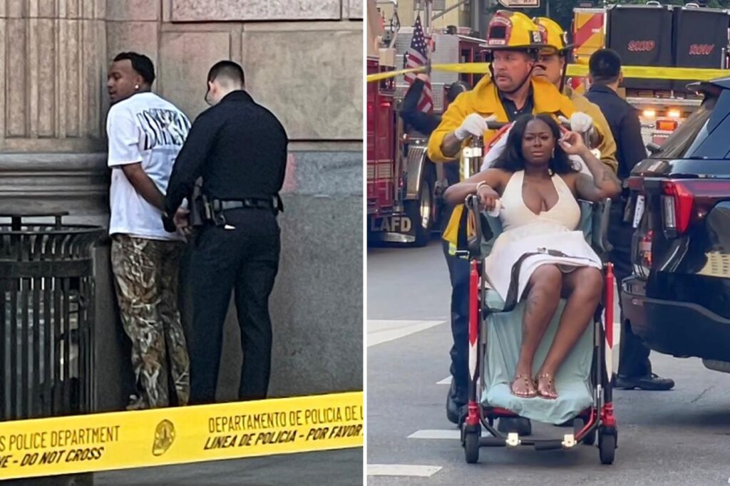 Shocking footage shows aftermath of knife rampage in downtown Los Angeles