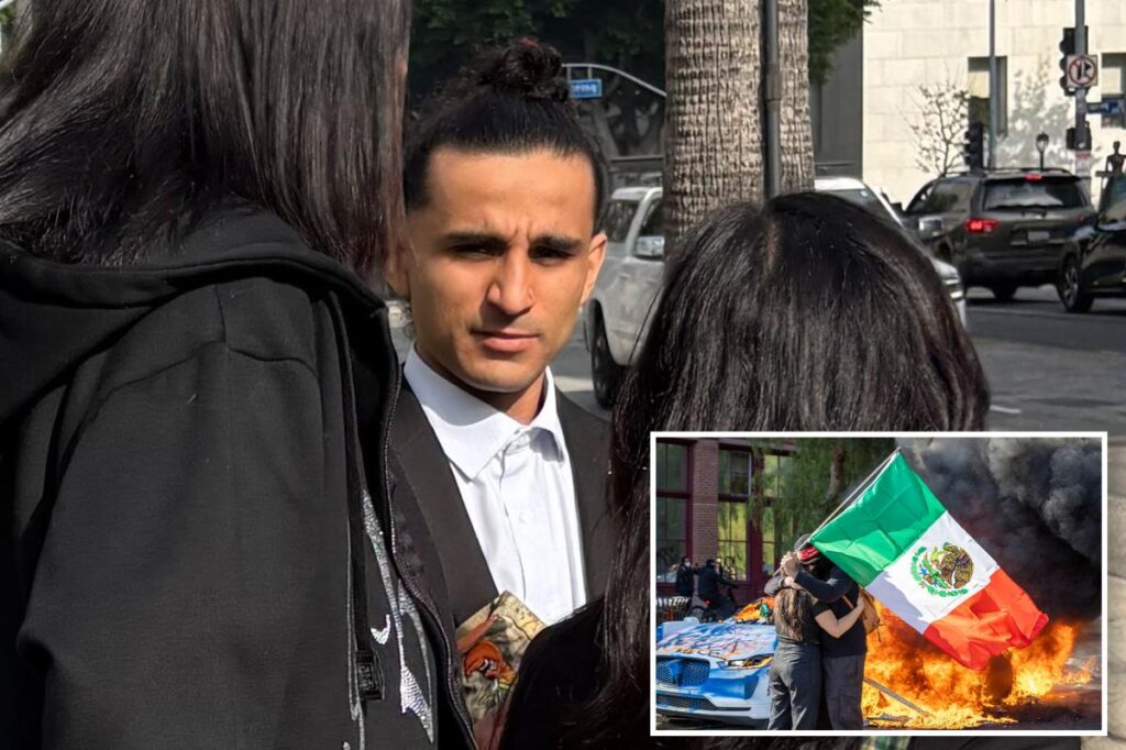 Exclusive | Rioter’s cowardly act as he leaves court over throwing explosives at cops in downtown LA