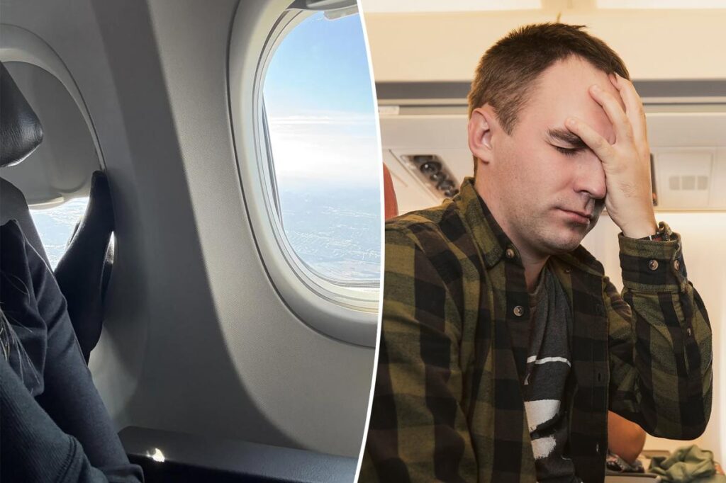 First-class passenger blasted for putting feet next to seatmate’s face on flight: ‘Come on people!’ First-class passenger blasted for putting feet next to seatmate’s face on flight: ‘Come on people!’