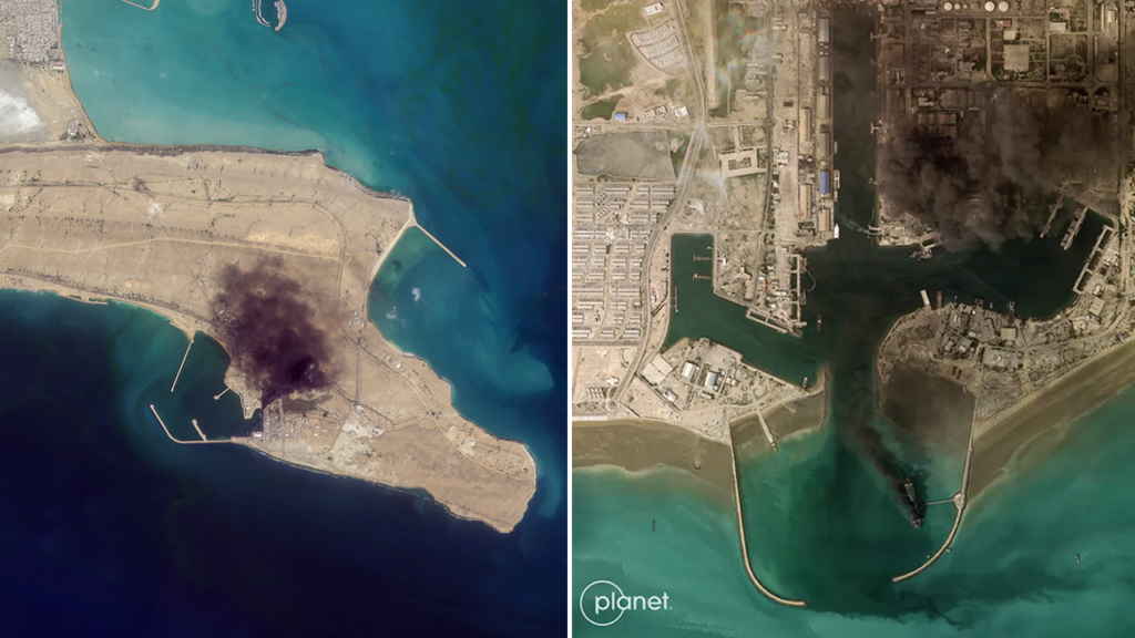 New satellite images show fires, naval base damage across Iran after US-Israeli strikes New satellite images show fires, naval base damage across Iran after US-Israeli strikes