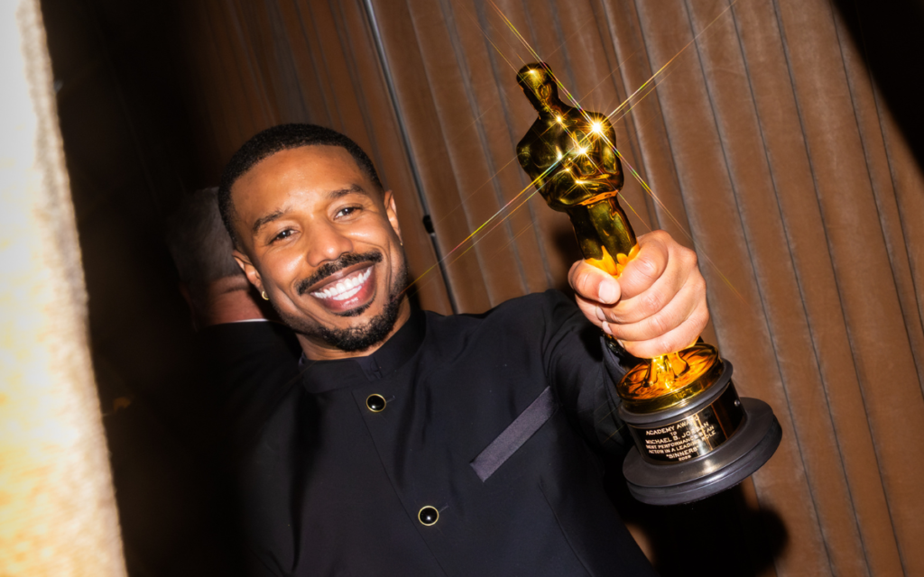 Michael B Jordan Gatecrashes In-N-Out Burger After Oscar Win—With Trophy Michael B Jordan Gatecrashes In-N-Out Burger After Oscar Win—With Trophy