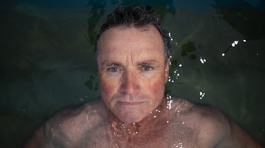 Menindee sheep farmer Brendan Cullen at Freshwater ocean baths. He recently swam the
English channel to raise awareness of mental health and has written an autobiography, The Desert Swimmer. 