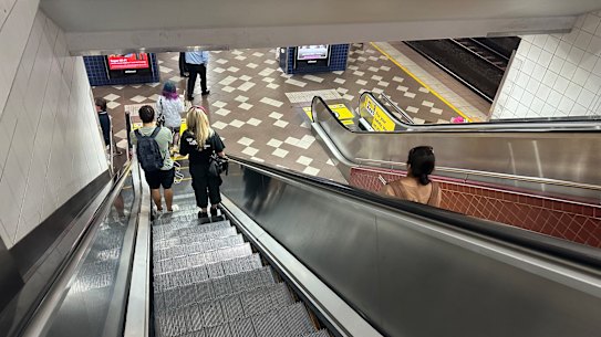 Queensland Rail, train, trains, Brisbane, public transport, Central station, escalator, generic. Pictures taken November 2025.